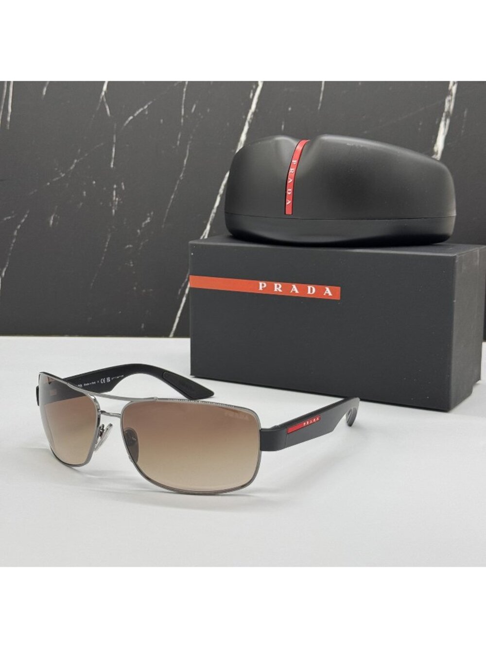 NWT Prada Linea Rossa Sunglasses PS50ZS 5AV02P
